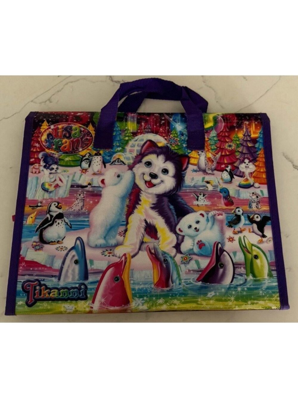 Lisa Frank Husky Trifold Portfolio School Binder Folder 2020 10x13 new stickers